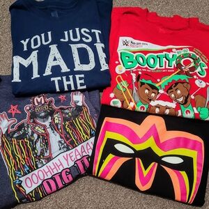 WWE Graphic T-Shirt Bundle - Blue, Red, Black